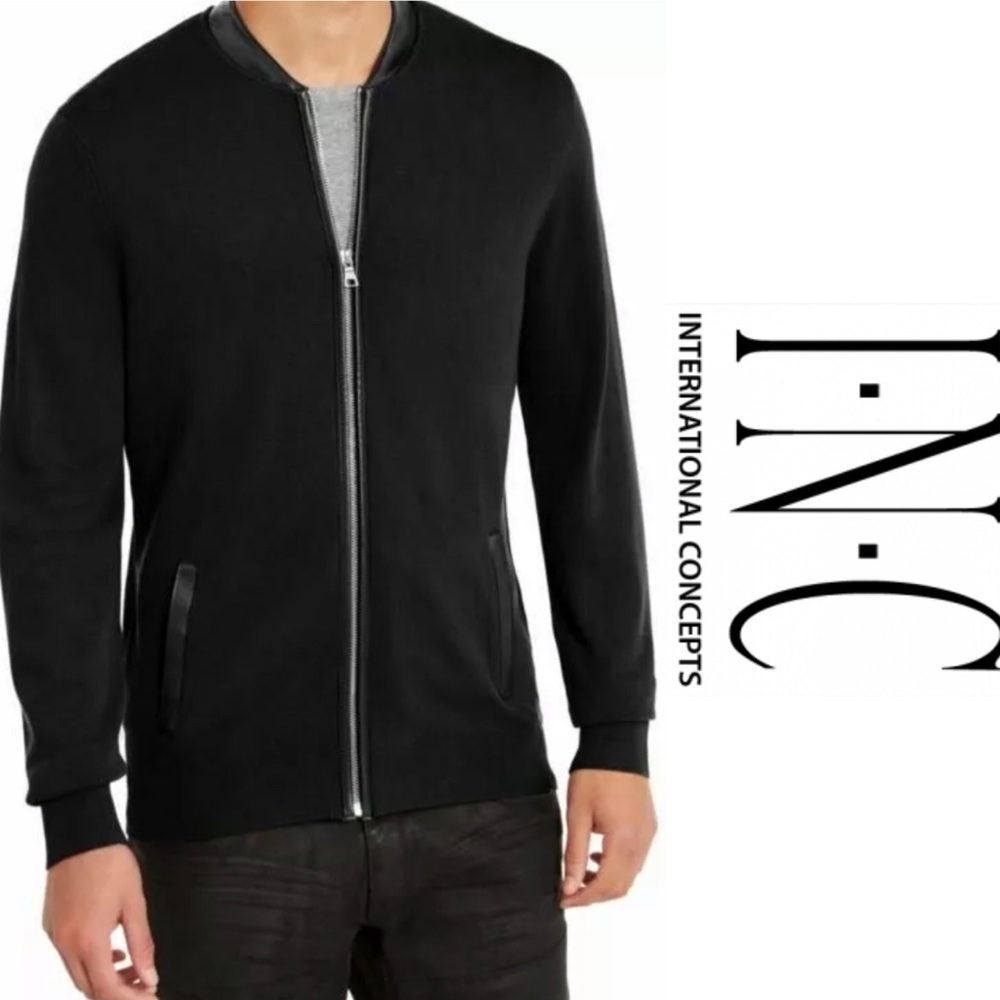 🌿50% off! Men’s INC Black Full Zip Sweater Size L New with tags